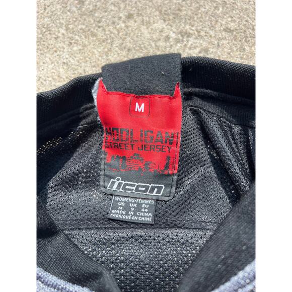 Icon Jacket Women Sz Medium Hooligan Street Jersey Motorcycle Breathable Zip Up - Picture 7 of 11